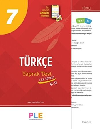 Birey PLE 7. Sınıf Türkçe 32 Yaprak Test