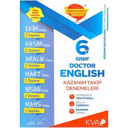 Kva Yayınları 6. Sınıf İngilizce Kazanım Takip Denemeleri