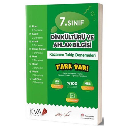 Koray Varol 7.Sınıf Din Kültürü Ve Ahlak Bilgisi Kazanım Takip Denemeleri