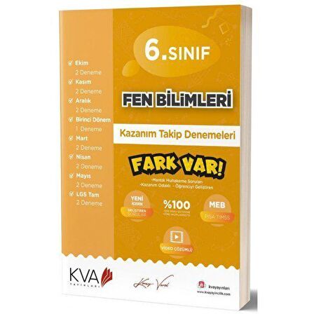 6.Sınıf Fen Bilimleri Fark Var Kazanım Takip Denemeleri Koray Varol