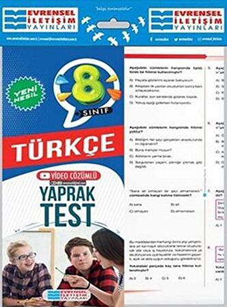 8. Sınıf Türkçe Video Çözümlü Yaprak Test