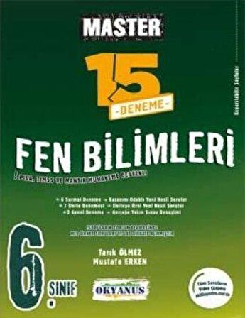 6. Sınıf Master Fen Bilimleri 15 Deneme