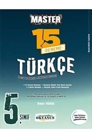 5. Sınıf Türkçe Master 15 Deneme