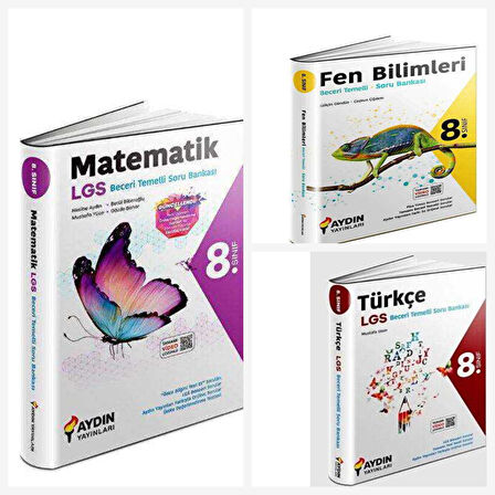 Aydın Yayınları 8. Sınıf Matematik-Türkçe-Fen Bilimleri Beceri Temelli Soru