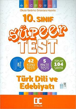 10.Sınıf Türk Dili ve Edebiyatı Süper Test Çek Kopar Doğru Cevap Yayınları