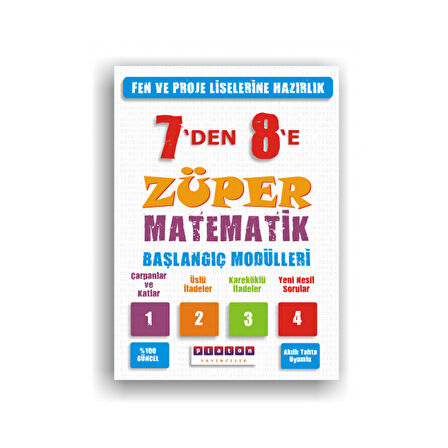 Platon Yayınları 7'den 8'e Züper Matematik Başlangıç Modülleri