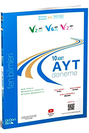 ÜçDörtBeş Yayınları AYT Fen Bilimleri 10 lu Deneme