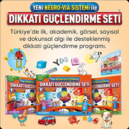 Yeni Neuro-Via Sistemi ile Dikkati Güçlendirme Seti 6 Yaş (3 Kitap)