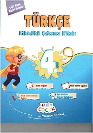 Hakim 4.Sınıf Türkçe Etkinlikli Çalışma Kitabı