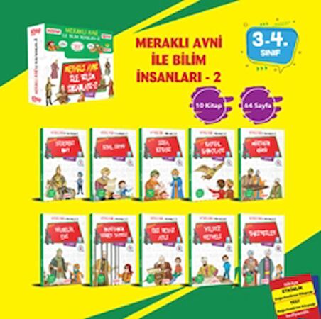 Meraklı Avni ile Bilim İnsanları Serisi - 2 (10 Kitap - Etkinlik Testi - Değerlendirme Testi)