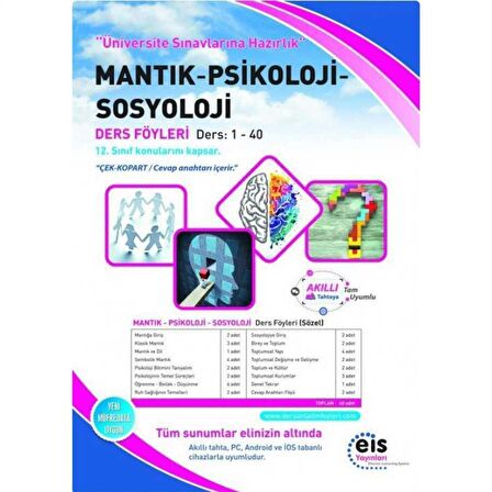 Üniversite Sınavlarına Hazırlık Mantık Psikoloji Sosyoloji Ders Anlatım Föyleri 1-40 Eis Yayınları