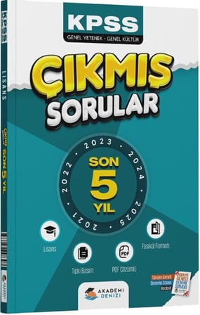 Akademi Denizi KPSS Genel Kültür Genel Yetenek Lisans 5 Yıl Çıkmış Sorular Fasikülü