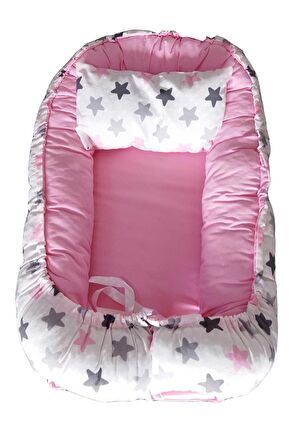 Baby Nest Lüx Tasarım Ortopedik Babynest Anne Yanı Bebek Yatağı Pembe