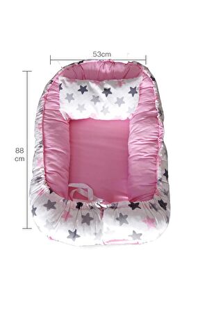 Baby Nest Lüx Tasarım Ortopedik Babynest Anne Yanı Bebek Yatağı Pembe