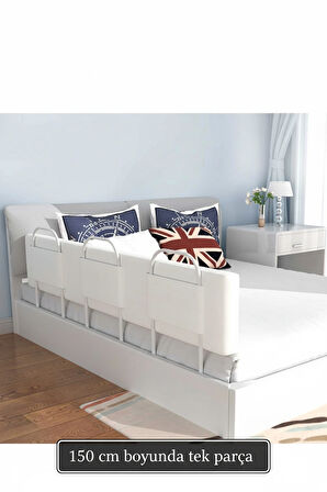  PRO Yumuşak Bebek Güvenlik Yatak Bariyeri Yatak Korkuluğu 150 Cm Tek Parça