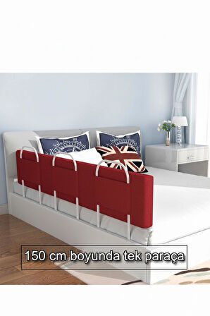  PRO Yumuşak Bebek Güvenlik Yatak Bariyeri Yatak Korkuluğu 150 Cm Tek Parça