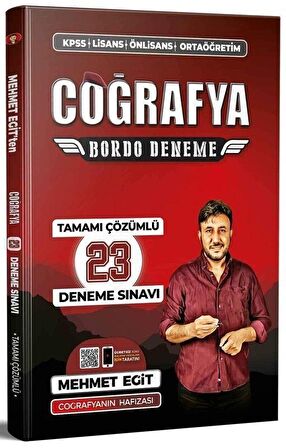 KPSS Coğrafya Tamamı Çözümlü 23 Bordo Deneme Sınavı