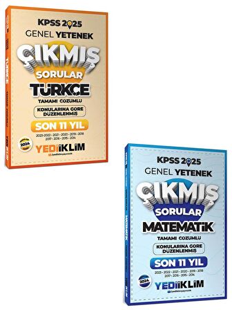 Yediiklim 2025 KPSS GY Lisans Türkçe ve Matematik Konularına Göre Tamamı Çözümlü Son 11 Yıl Çıkmış Sorular Seti