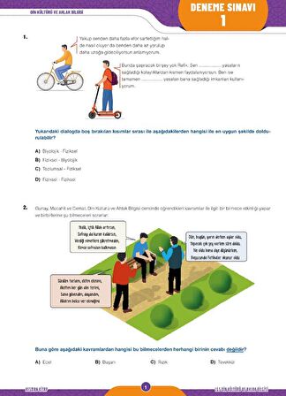 8.Sınıf LGS Din Kültürü ve Ahlak Bilgisi Deneme Sınavları (1.Dönem)