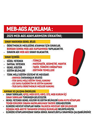2025 Meb-ags Eğitim Bilimlerinin Kara Kutusu Rehberlik Ve Özel Öğretim Çıkmış Sb Dijital Çözümlü
