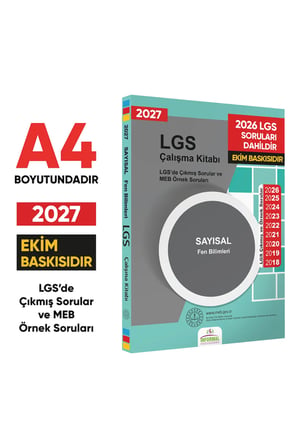 2027 LGS 8.Sınıf Çıkmış ve MEB Örnek Sorular Matematik-FEN SAYISAL Çalışma Kitabı 2li Kitap SETİ