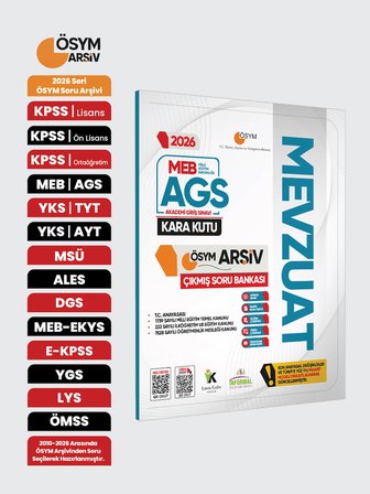 2026 MEB-AGS MEVZUAT Kara Kutu ÖSYM Çıkmış Soru Havuzu Bankası Konu Özetli Dijital Çözümlü