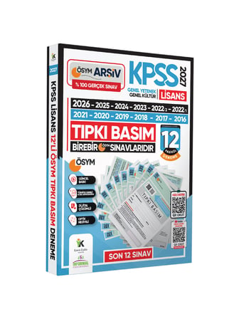 2027 KPSS Lisans ÖSYM Çıkmış Soru Tıpkı Basım 12li Deneme Paketi Video Çözümlü Türkiye Geneli