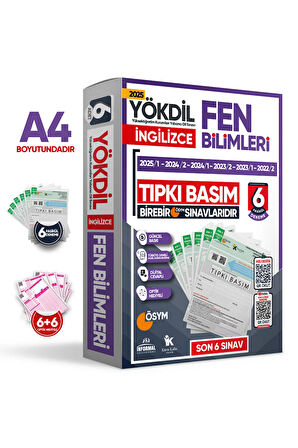 2025 YÖKDİL İngilizce FEN BİLİMLER ÖSYM Çıkmış Sorular Tıpkı Basım Deneme Paketi 6lı Türkiye Geneli