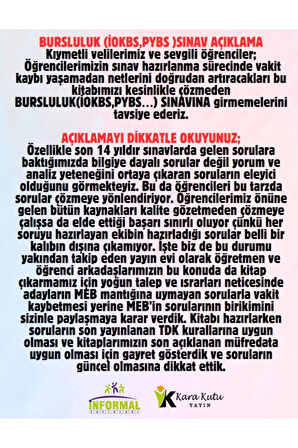 2026 7.sınıf İOKBS BURSLULUK Tüm Dersler Çıkmış Soru Bankası Tek Kitap Yeni Sistem Tamamı Çözümlü