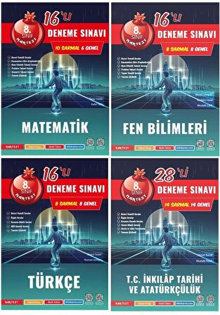 Nartest 8.Sınıf LGS Koyu Kapaklı Yeni 4'lü Deneme Seti