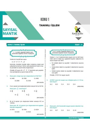 2026 KPSS SAYISAL MANTIK Kara Kutu ÖSYM Çıkmış Soru Havuzu Bankası Konu Özetli Dijital Çözümlü