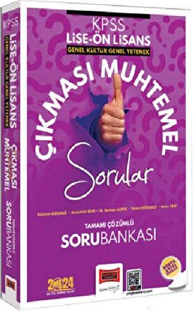 2024 KPSS GK-GY Lise Ön Lisans Çıkması Muhtemel Sorular Tamamı Çözümlü Soru Bankası