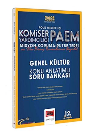 2024 Polis Meslek İçi Komiser Yardımcılığı PAEM Misyon Koruma - Rütbe Terfi Genel Kültür Konu Anlatımlı Soru Bankası