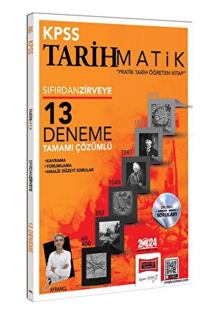 Yargı Yayınları 2024 KPSS Tarihmatik Tamamı Çözümlü 13 Deneme