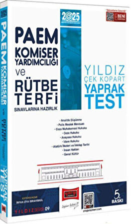 Yargı 2025 PAEM Komiser Yardımcılığı ve Rütbe Terfi Sınavlarına Hazırlık Yıldız Çek Kopart Yaprak Test
