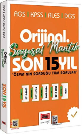 Yargı Yayınları 2026 KPSS AGS ALES DGS Orijinal Sayısal Mantık Son 15 Yıl Çıkmış Sorular