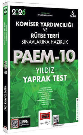 Yargı 2026 PAEM-10 Komiser Yardımcılığı ve Rütbe Terfi Yıldız Yaprak Test Yargı Yayınları