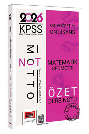 Yargı 2026 KPSS Ortaöğretim Ön Lisans Motto Serisi Matematik Geometri Özet Ders Notu
