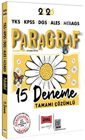Yargı Yayınları 2026 YKS KPSS DGS ALES MEB AGS Papatya Serisi Paragraf Tamamı Çözümlü 15 Deneme