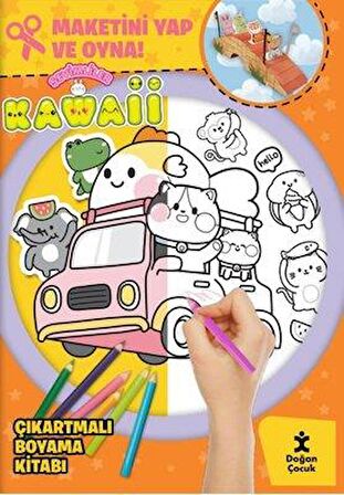 Sevimliler Kawaii - Çıkartmalı Boyama Kitabı - Maketini Yap ve Oyna!