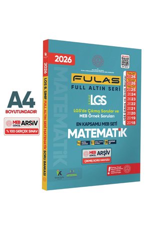 2026 8.Sınıf Full LGS Altın Seri (FULAS) MATEMATİK MEB Çıkmış Soru Bankası Modüler Seti Çözümlü