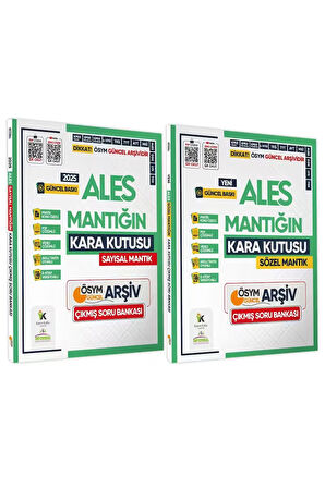 2025 Ales Kara Kutu Sayısal Ve Sözel Mantık 2li Set Çıkmış Soru Bankası K. Özetli Dijital Çözümlü