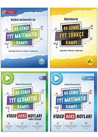 49 Günde TYT Matematik - Geometri - Türkçe Video Ders Notları Kampı 4'lü Set