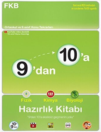 9'dan 10'a Fizik Kimya Biyoloji Hazırlık Kitabı
