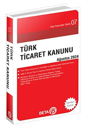 Türk Ticaret Kanunu - Ağustos 2024