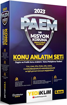 Yediiklim Yayınları 2023 PAEM ve Misyon Koruma Sınavlarına Hazırlık Konu Anlatım Seti