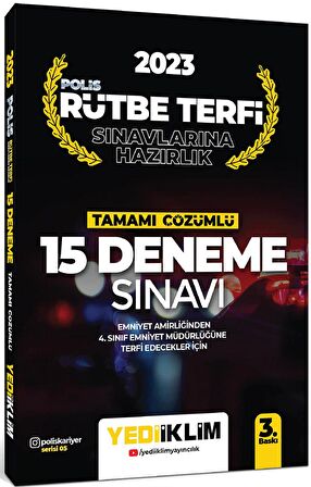 2023 Polis Rütbe Terfi Sınavlarına Hazırlık Tamamı Çözümlü 15 Deneme Sınavı