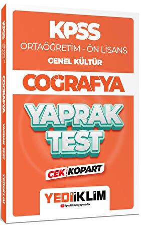 2024 KPSS Ortaöğretim - Ön Lisans Genel Kültür Coğrafya Çek Kopart Yaprak Test