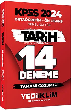 2024 KPSS Ortaöğretim - Ön Lisans Genel Kültür Tarih 14 Deneme Tamamı Çözümlü