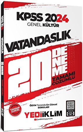 2024 KPSS Genel Kültür Vatandaşlık Tamamı Çözümlü 20 Deneme